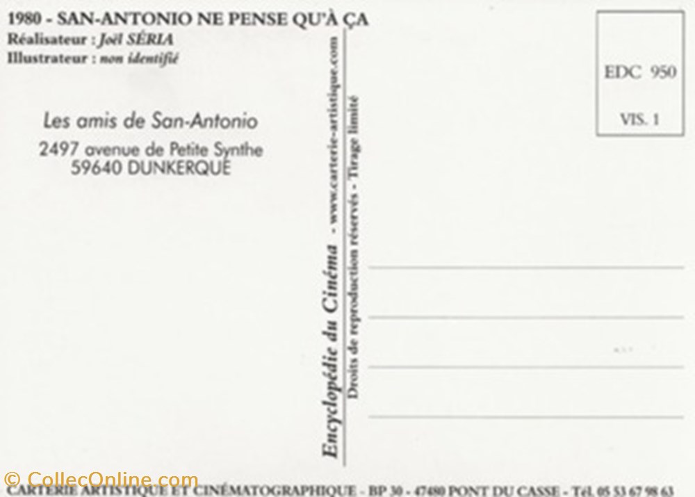 San Antonio ne pense qu'à ça cartes postales autres san antonio ne pense qu a ca