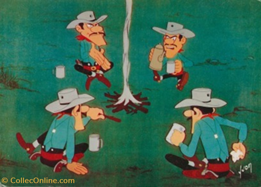 Lucky Luke cartes postales bande dessinee lucky luke