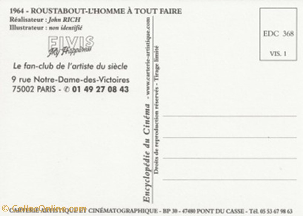 Roustabout, l'homme à tout faire cartes postales autres roustabout homme a tout faire