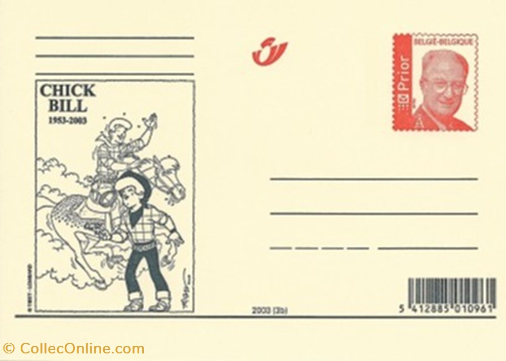 ZZ prêt à poster Belgique 2003 Chick Bill 1953/2003 timbres zz pret a poster belgique 2003 chick bill 1953 2003
