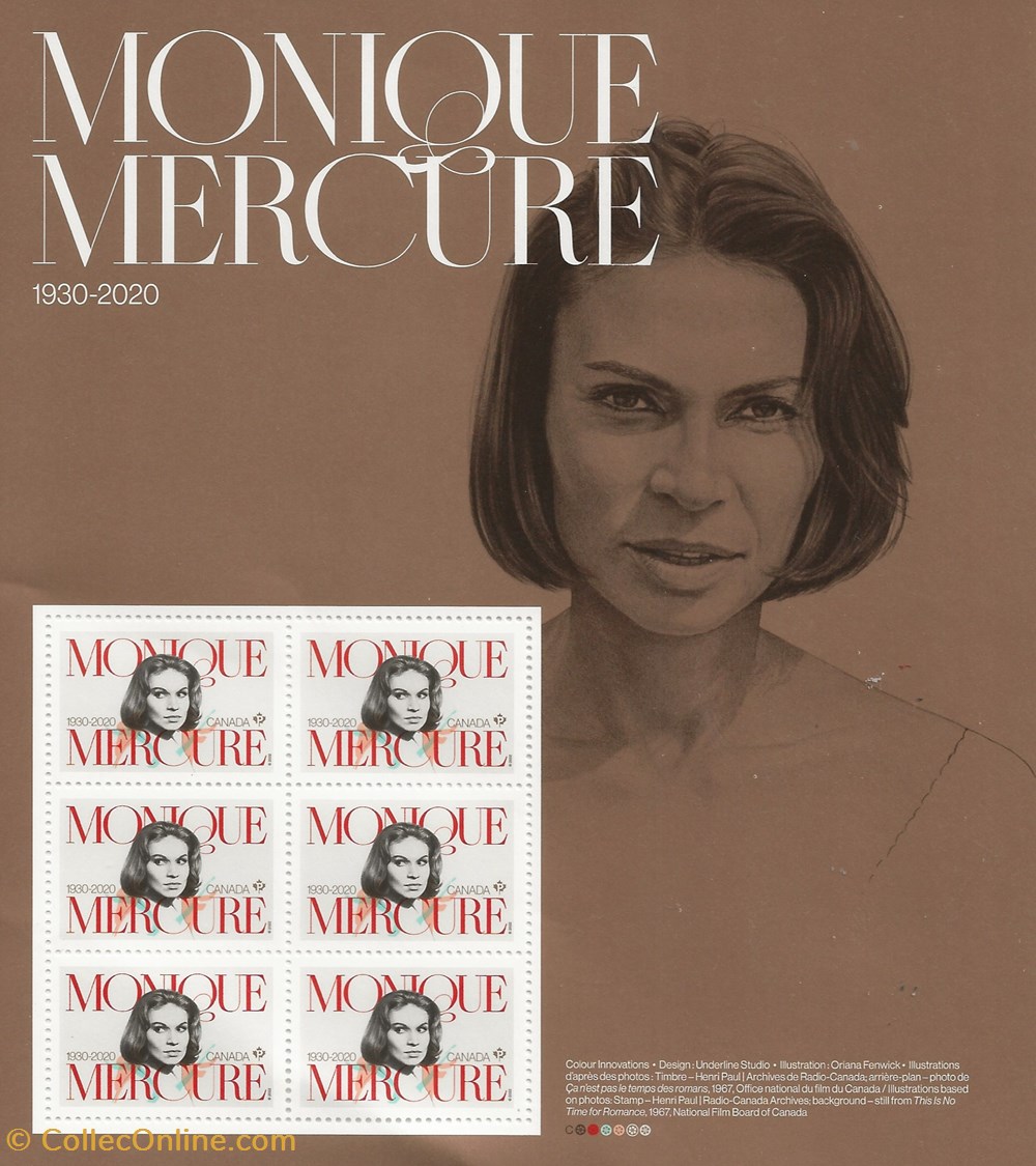 ZZZ Carnet (Canada) 2022 Monique Mercure timbres zzz carnet canada 2022 monique mercure
