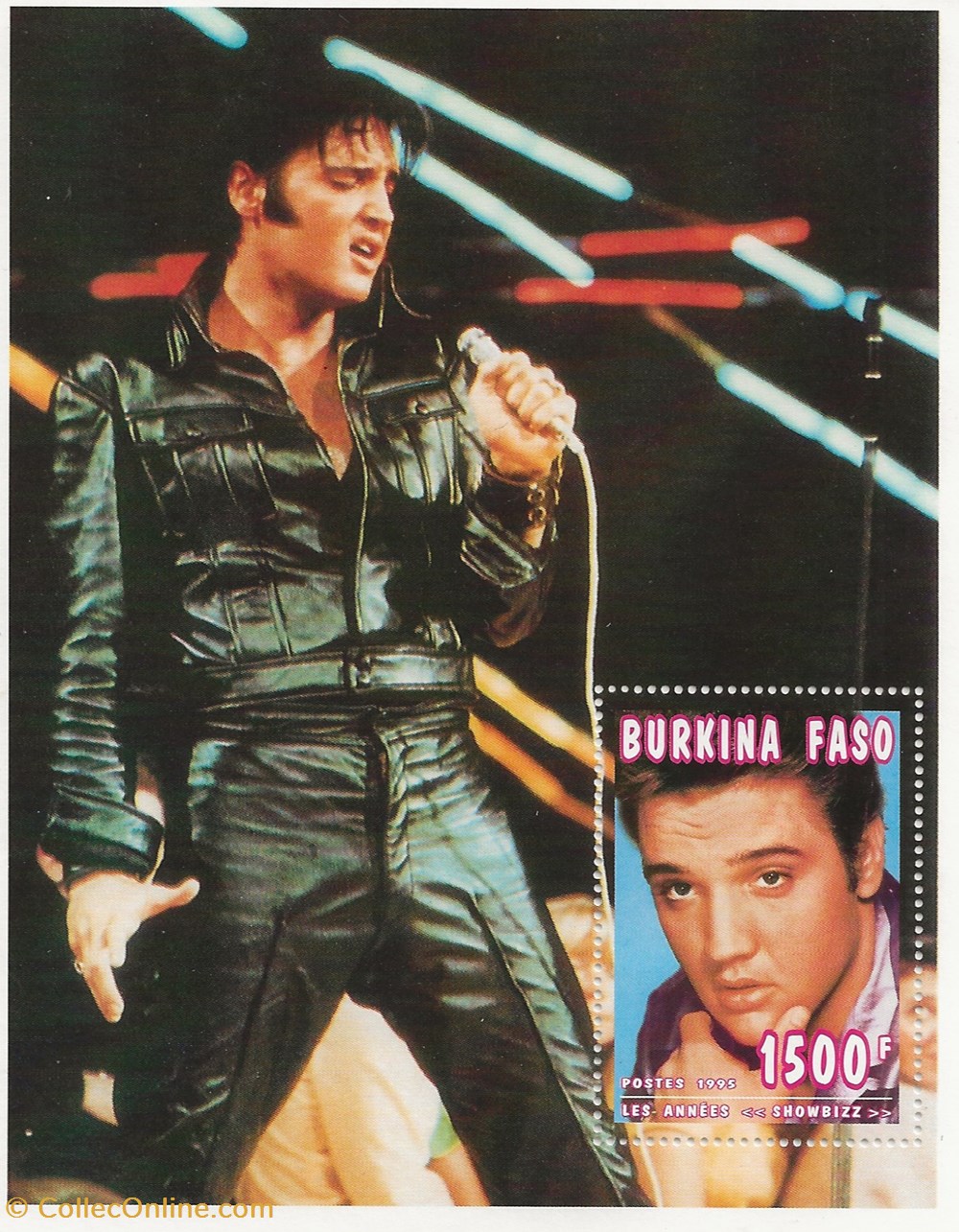 ZZZ Bloc (Burkina Faso) 1995 Elvis Presley 2 timbres zzz bloc burkina faso 1995 elvis presley