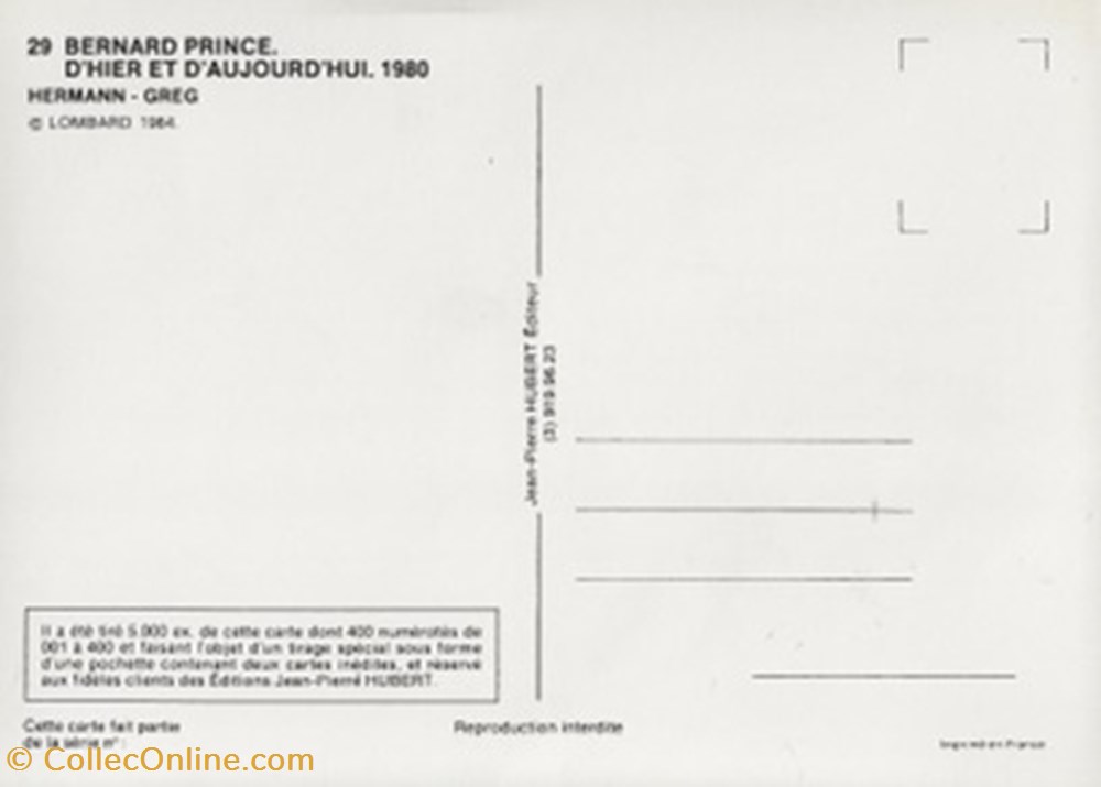 Bernard Prince cartes postales bande dessinee bernard prince