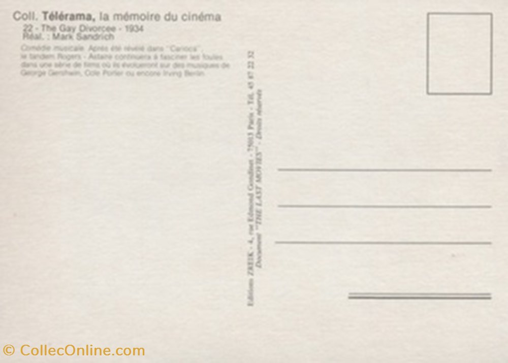 La joyeuse divorcée cartes postales autres la joyeuse divorcee
