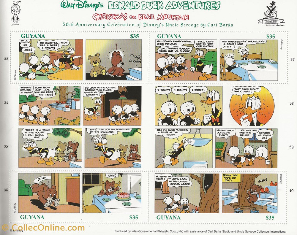 timbres zzz guyana 1998 carnet disney s uncle scrooge by carl banks