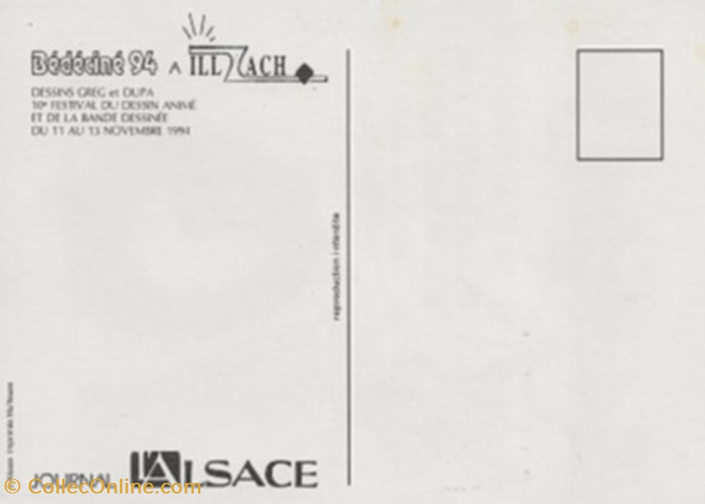 cartes postales bande dessinee illzach 68 1994