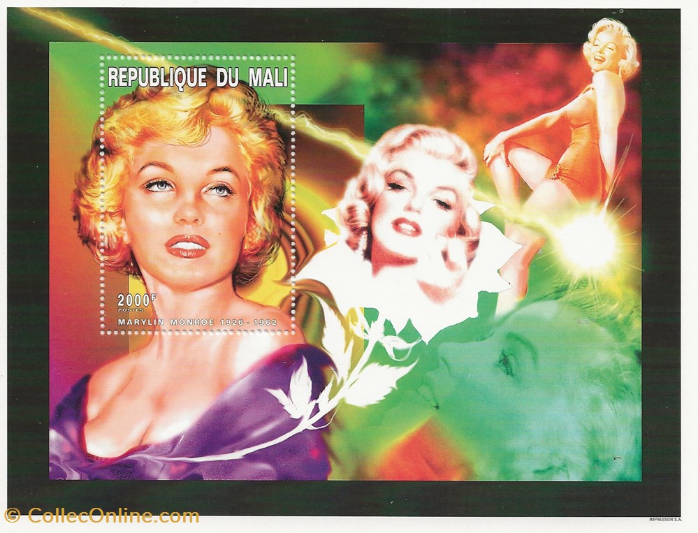 ZZZ Blocs (Mali) 1996 Marilyn Monroe timbres zzz blocs mali 1996 marilyn monroe