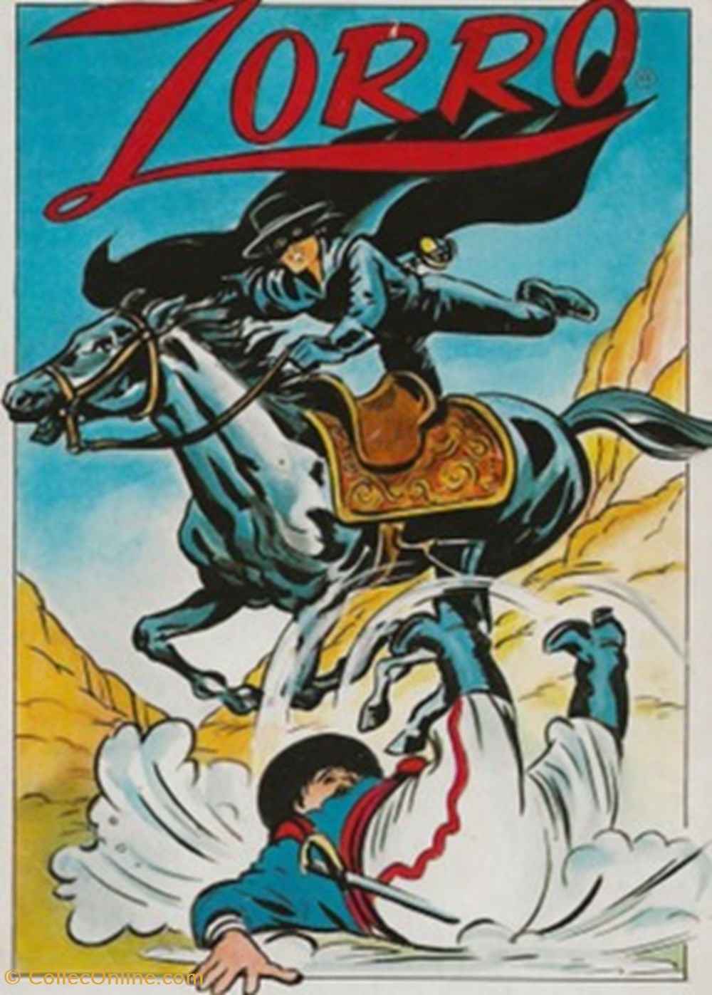 Zorro cartes postales bande dessinee zorro