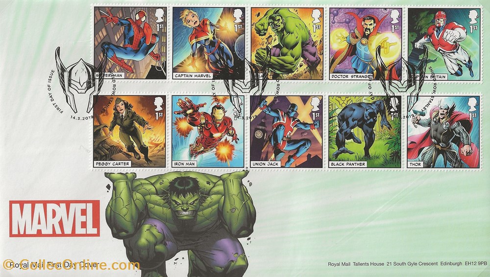 Stanley (Grande-Bretagne) 2019 Marvel timbres stanley grande bretagne 2019 marvel