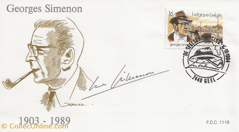 Geel (Belgique) 1994 Georges Simenon timbres geel belgique 1994 georges simenon