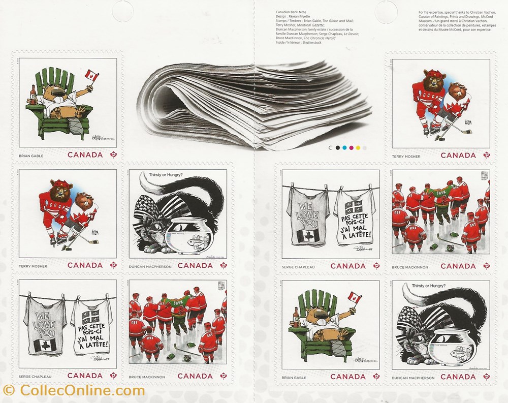 timbres zzz canada 2021 caricaturistes de presse