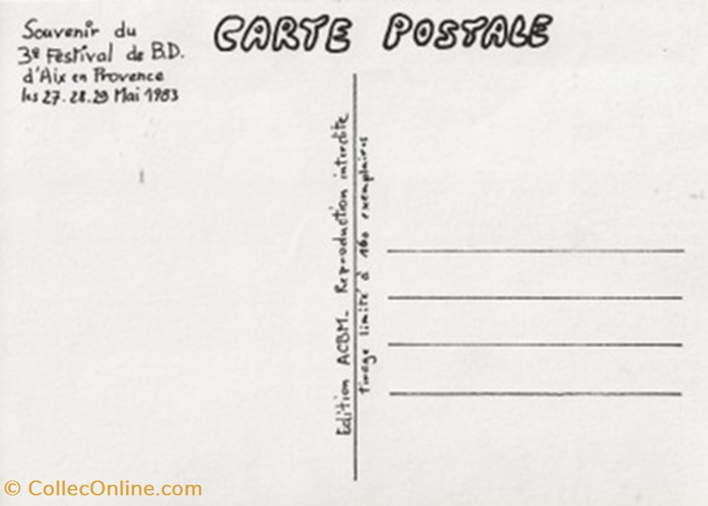 cartes postales bande dessinee aix en provence 13 1983