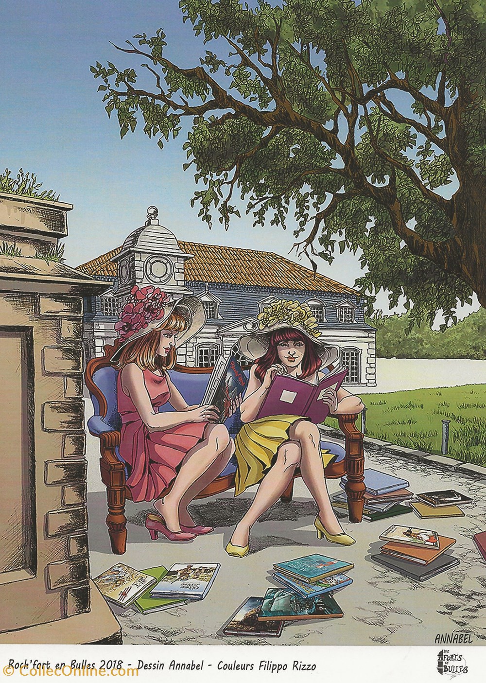 ZZ ex libris Annabel pour Roch"fort en bulles 2018 cartes postales bande dessinee zz ex libris annabel pour roch fort en bulles 2018