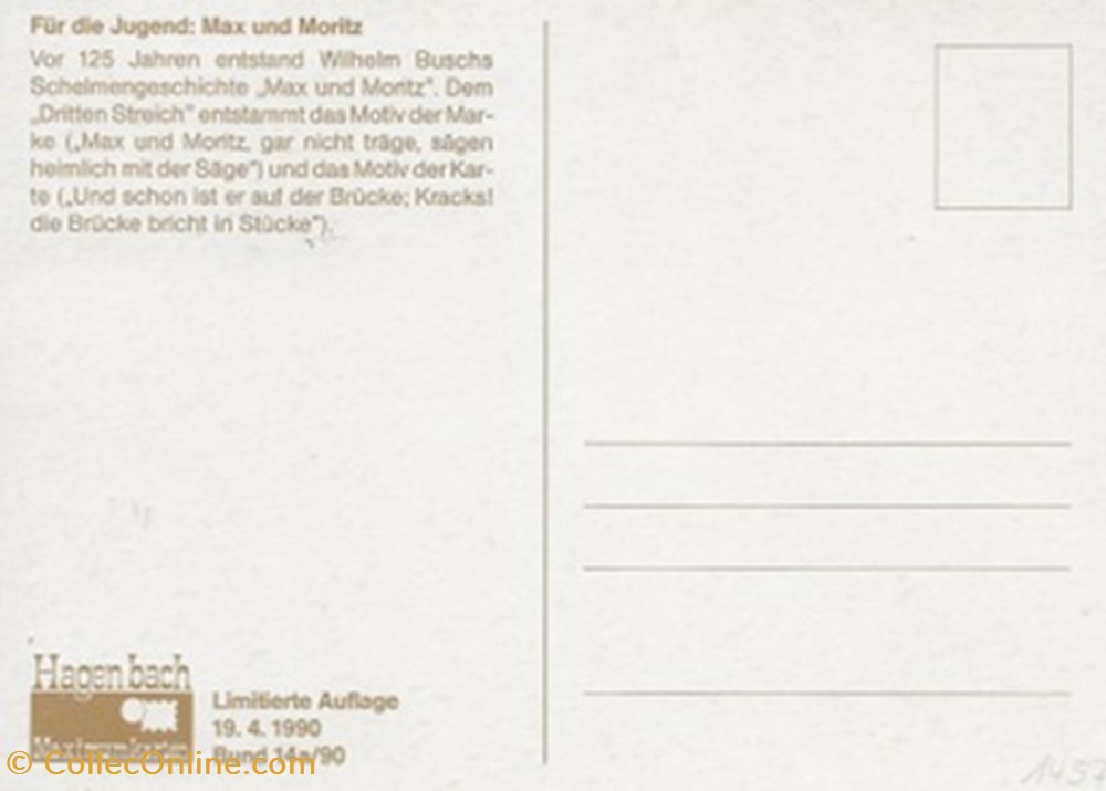 Max und Moritz cartes postales bande dessinee max und moritz