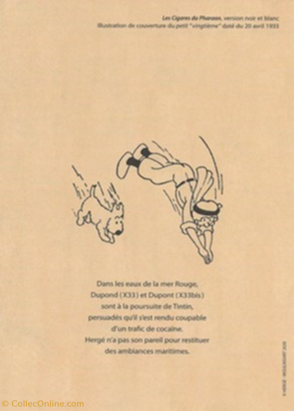 Tintin - Le petit vingtième 02 2 cartes postales bande dessinee tintin le petit vingtieme 02