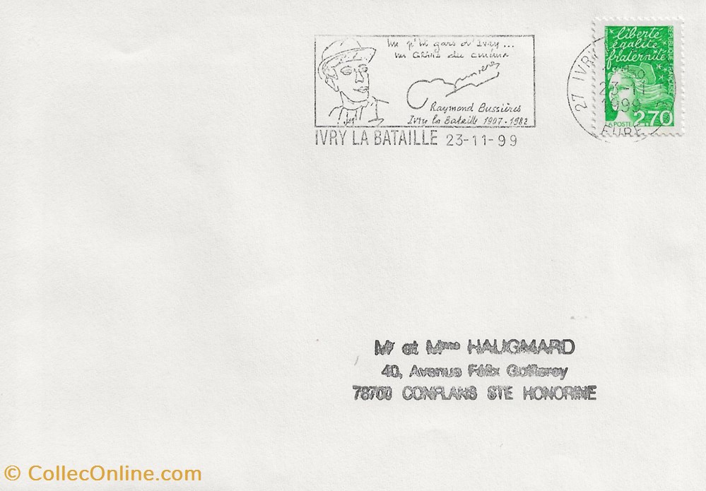 Ivry la Bataille (27) Raymond Bussières timbres ivry la bataille 27 raymond bussieres