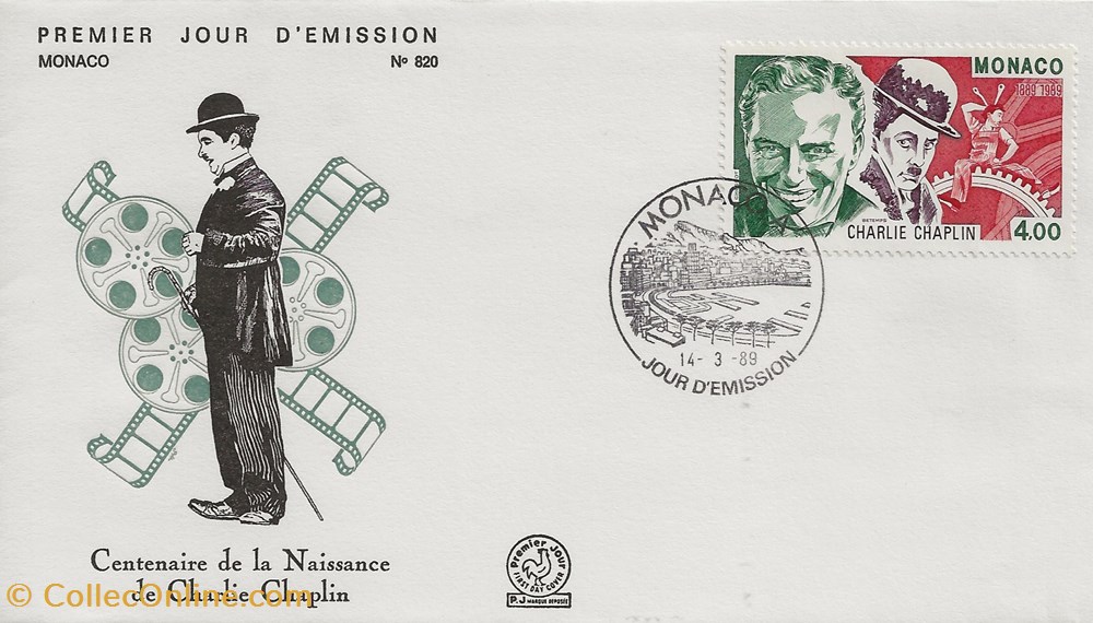 Monaco (Principauté de Monaco) 1989 Charlie Chaplin timbres monaco principaute de monaco 1989 charlie chaplin