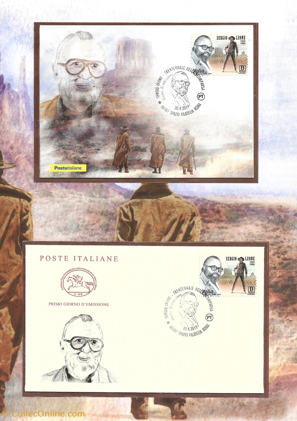 ZZZ Folder (Italie) 2019 Sergio Leone 3 timbres zzz folder italie 2019 sergio leone
