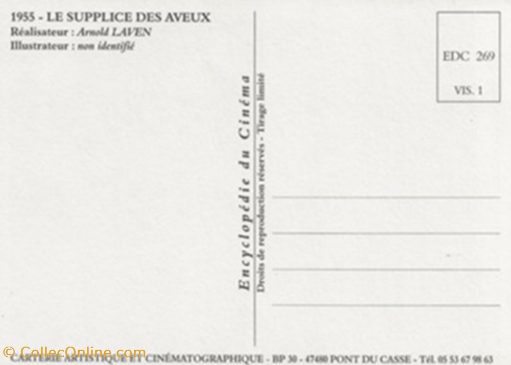 cartes postales autres le supplice des aveux