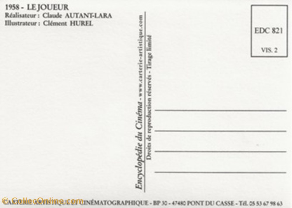 cartes postales autres le joueur
