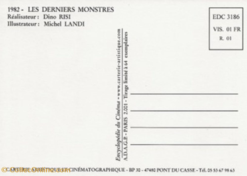 Les derniers monstres cartes postales autres les derniers monstres