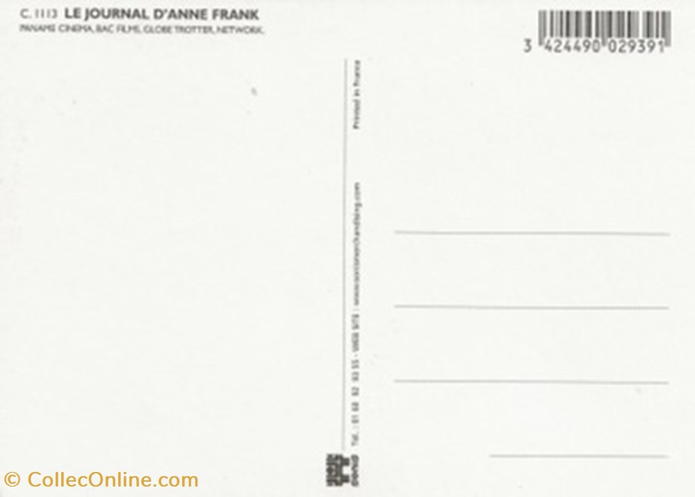 Le journal d'Anne Frank cartes postales autres le journal anne frank