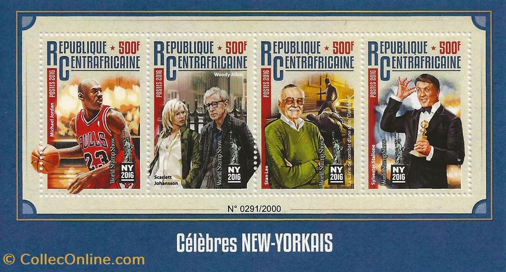 timbres zzz bloc republique centrafricaine 2006 celebres new yorkais