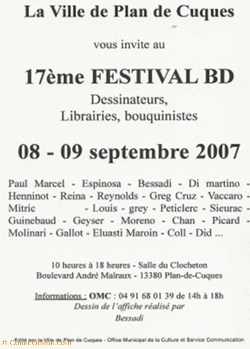 Plan de Cuques (13) 2007 cartes postales bande dessinee plan de cuques 13 2007