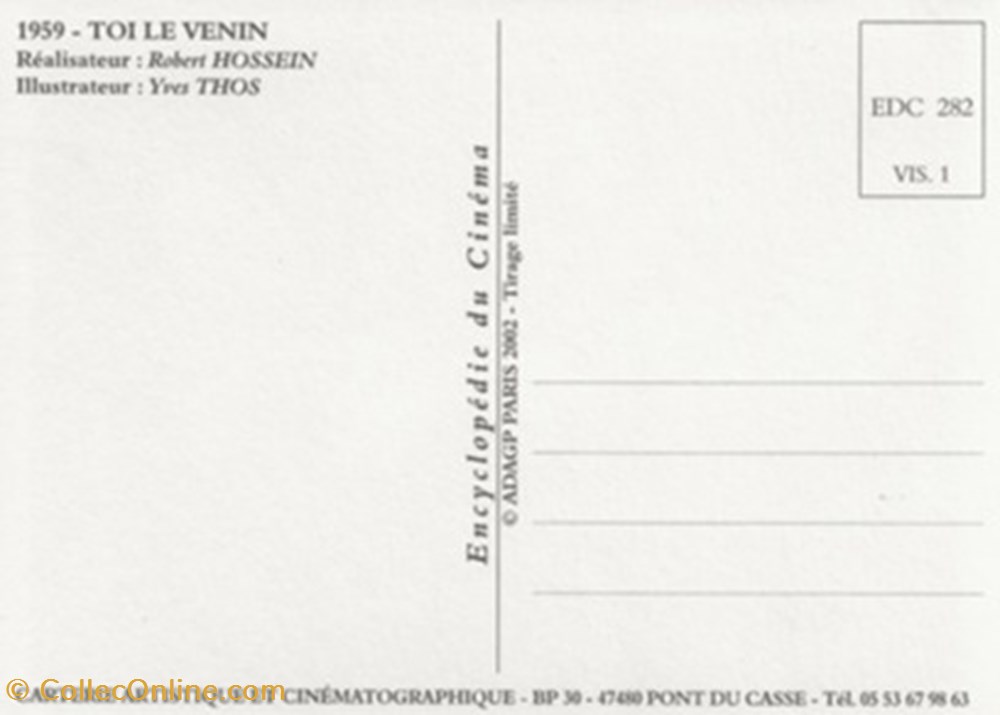 Toi le venin cartes postales autres toi le venin