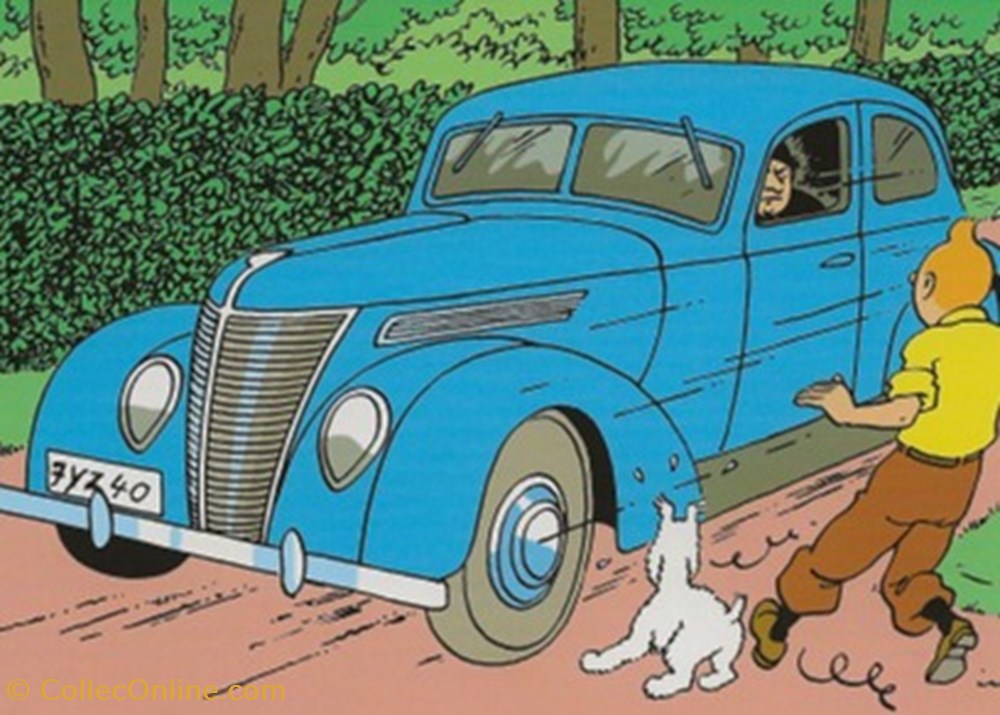 Tintin cartes postales bande dessinee tintin