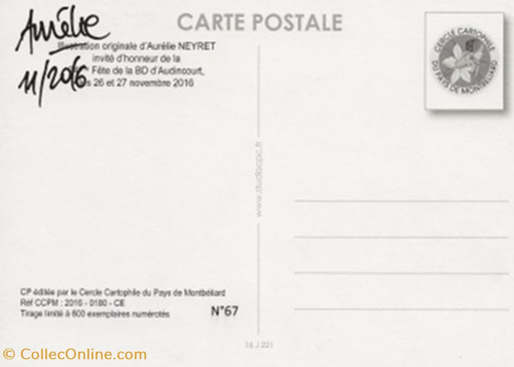 Audincourt (25) 2016 cartes postales bande dessinee audincourt 25 2016