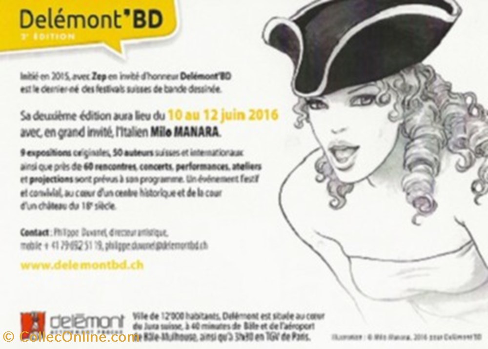 cartes postales bande dessinee delemont suisse 2016