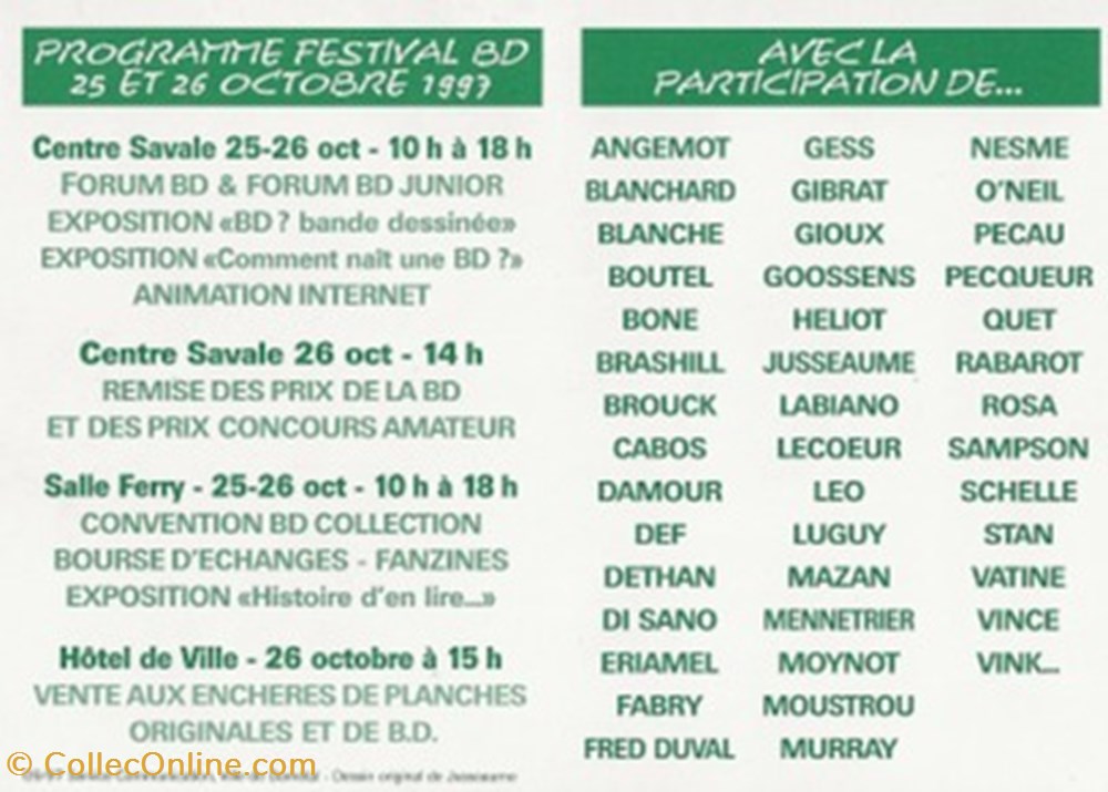 cartes postales bande dessinee darnetal 76 1997