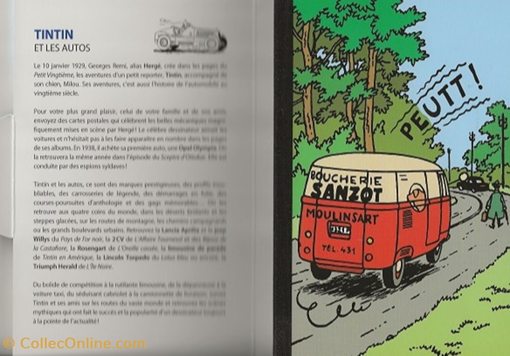 Tintin 4 cartes postales bande dessinee tintin