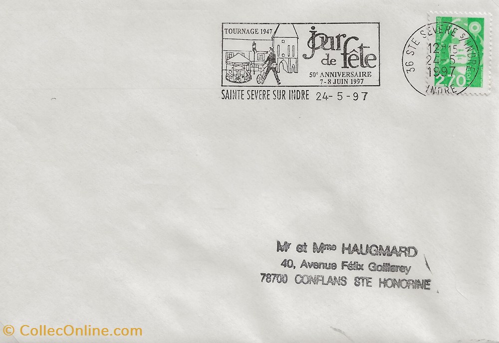 timbres sainte severe sur indre 36 1997 50eme anniversaire du film jour de fete