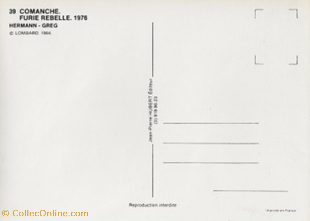 Comanche cartes postales bande dessinee comanche