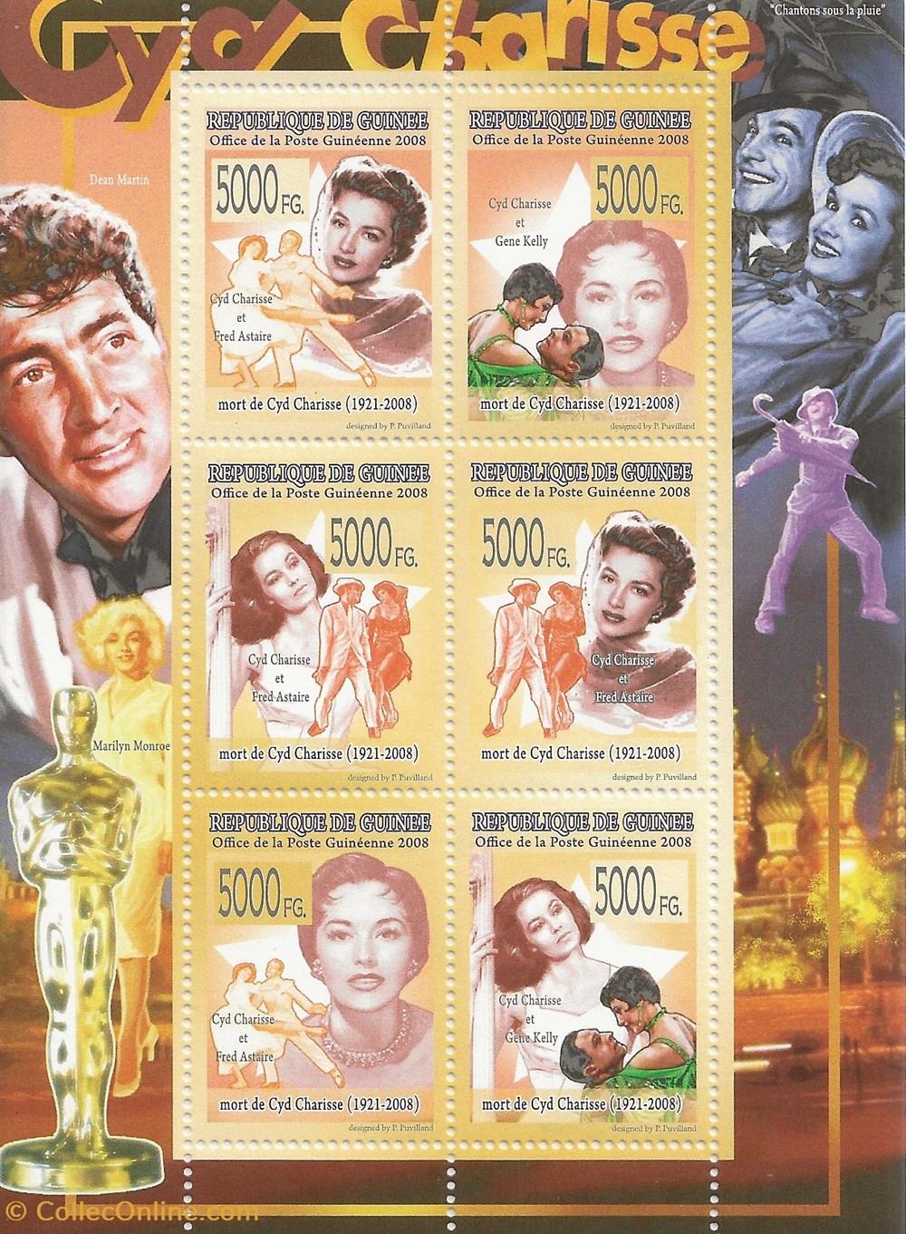 ZZZ Bloc (Guinée) 2008 Cyd Charisse timbres zzz bloc guinee 2008 cyd charisse