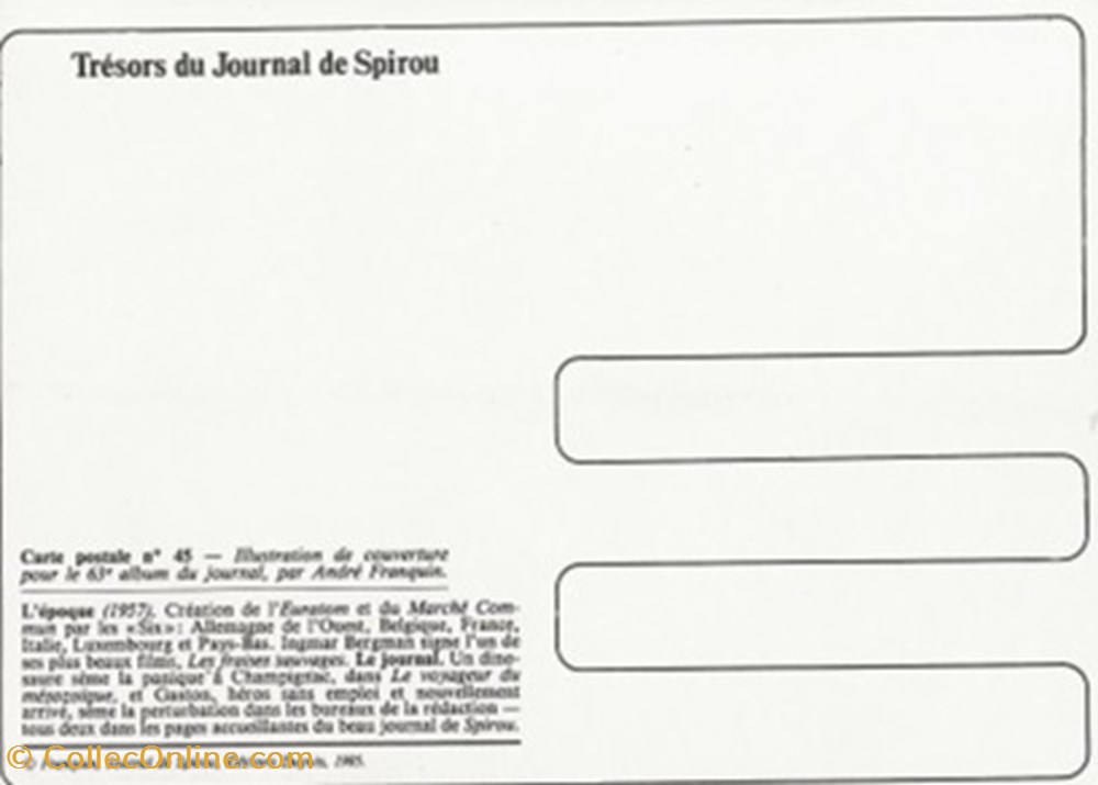 Le Journal de Spirou 45 cartes postales bande dessinee le journal de spirou 45