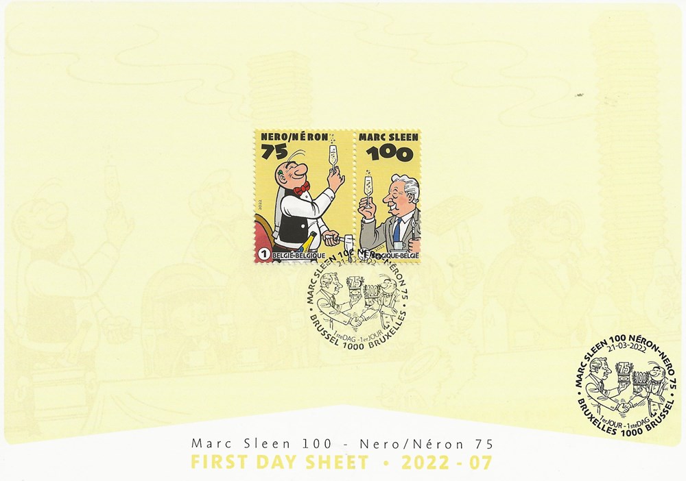 Bruxelles (Belgique) 2022 Marc Sleen 100 ans, Neron 75 ans timbres bruxelles belgique 2022 marc sleen 100 ans neron 75 ans