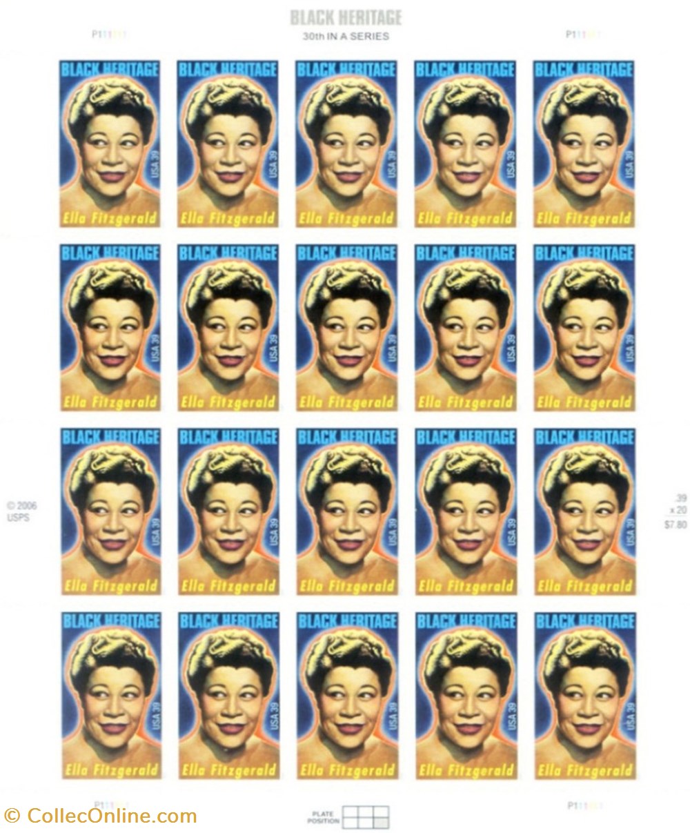 ZZZ Bloc (Etats-Unis) 2006 Ella Fitzgerald timbres zzz bloc etats unis 2006 ella fitzgerald