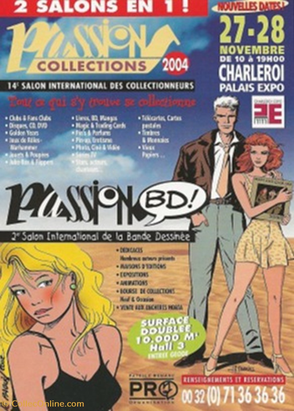 cartes postales bande dessinee charleroi belgique 2004