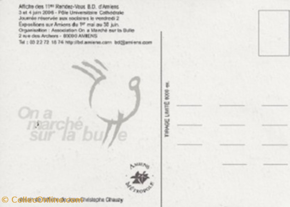 cartes postales bande dessinee amiens 80 2006