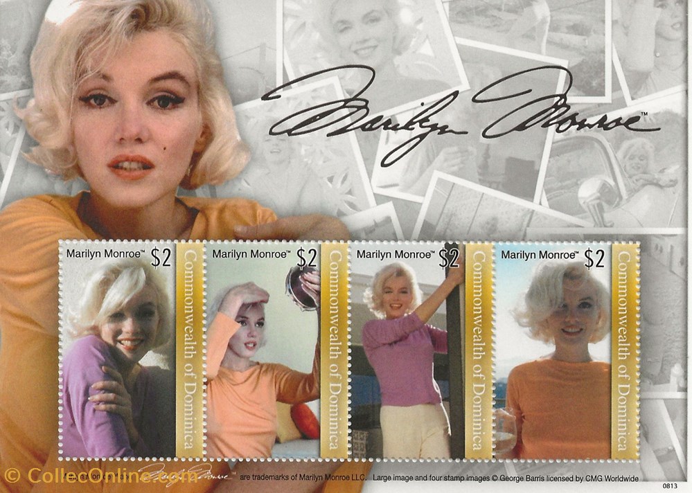 ZZZ Bloc (Dominica) 2008 Marilyn Monroe timbres zzz bloc dominica 2008 marilyn monroe