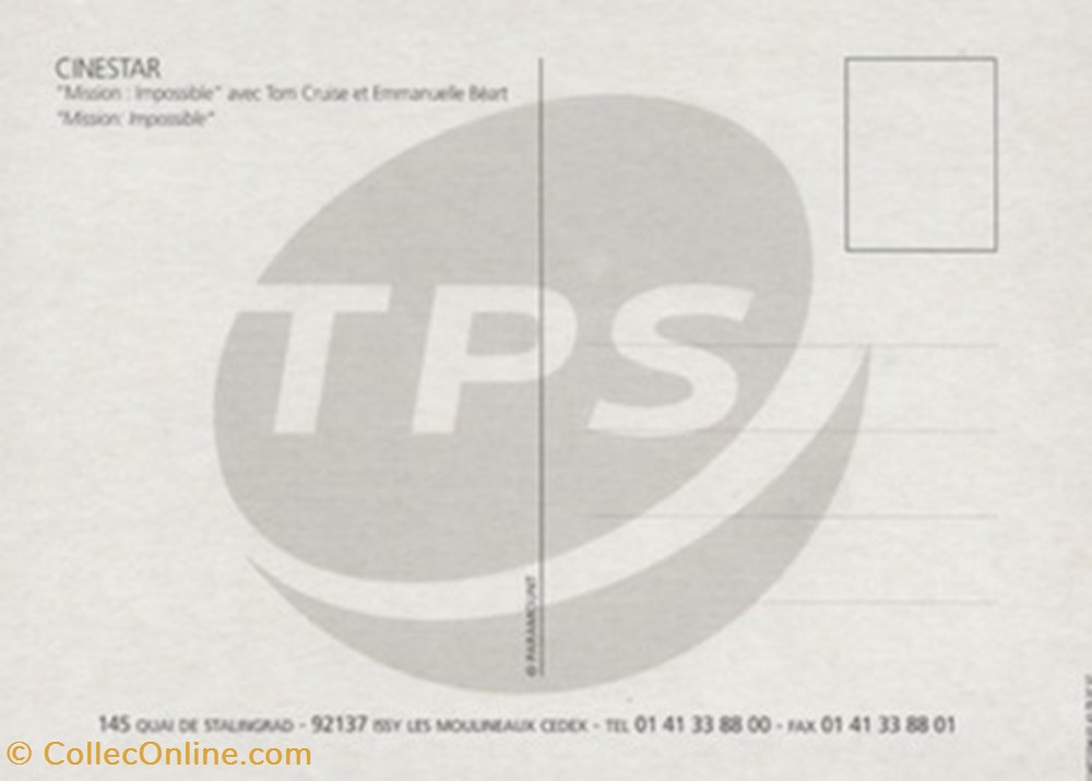 Mission impossible 4 cartes postales autres mission impossible