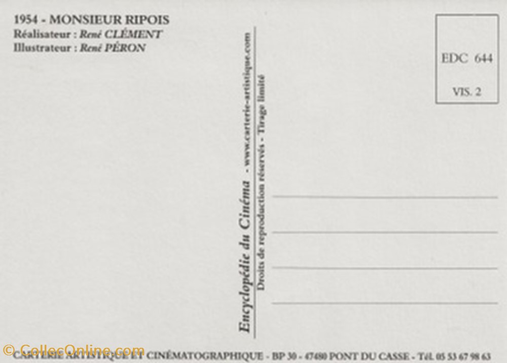 Monsieur Ripois cartes postales autres monsieur ripois