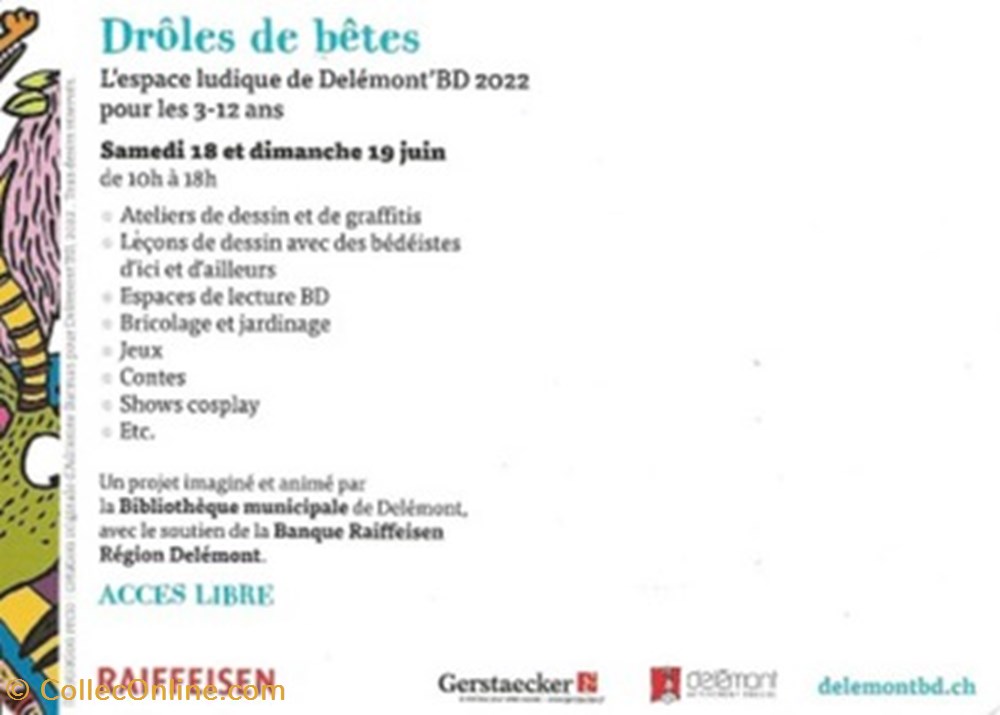 cartes postales bande dessinee delemont suisse 2022