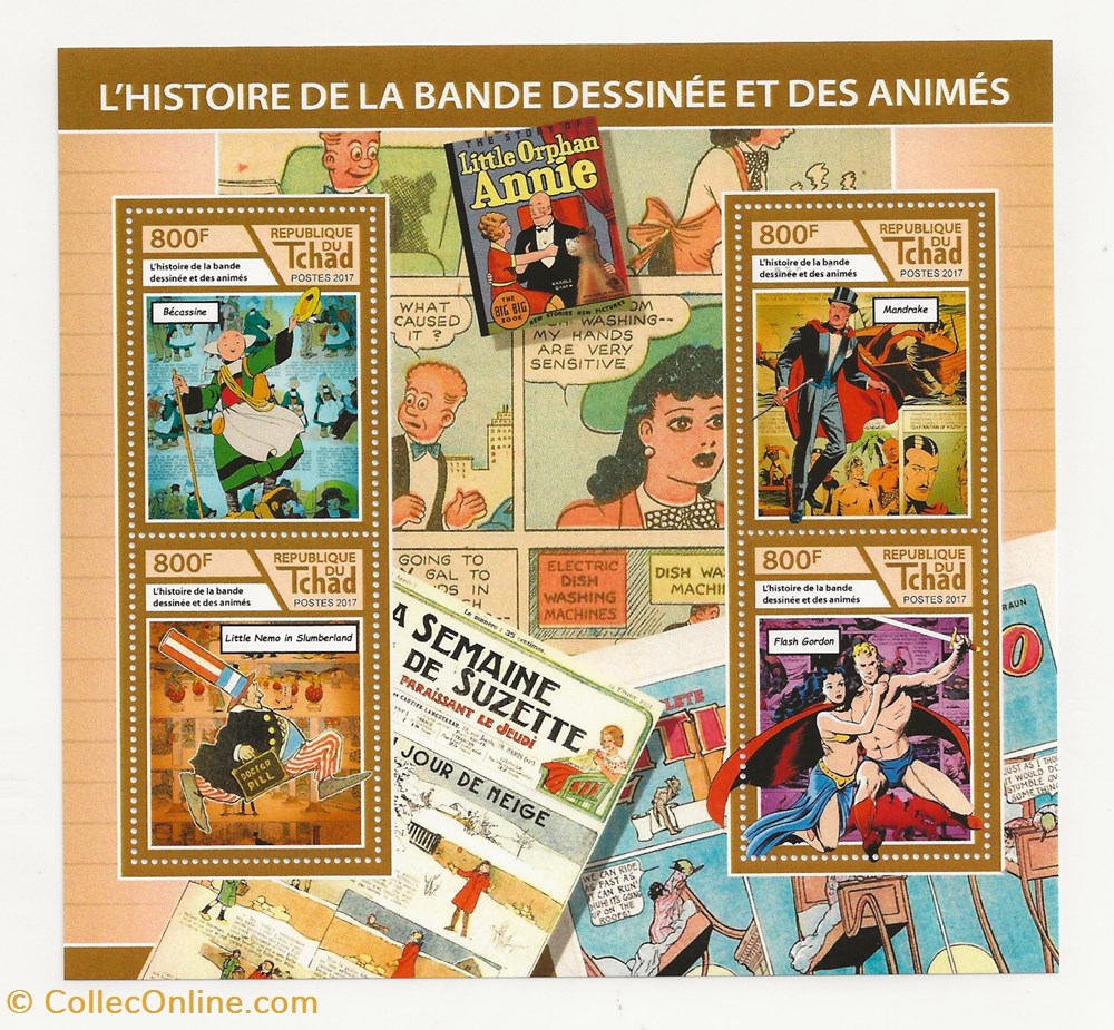 timbres zzz tchad 2017 histoire de la bande dessinee et des animes
