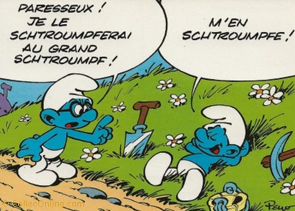 Schtroumpfs cartes postales bande dessinee schtroumpfs