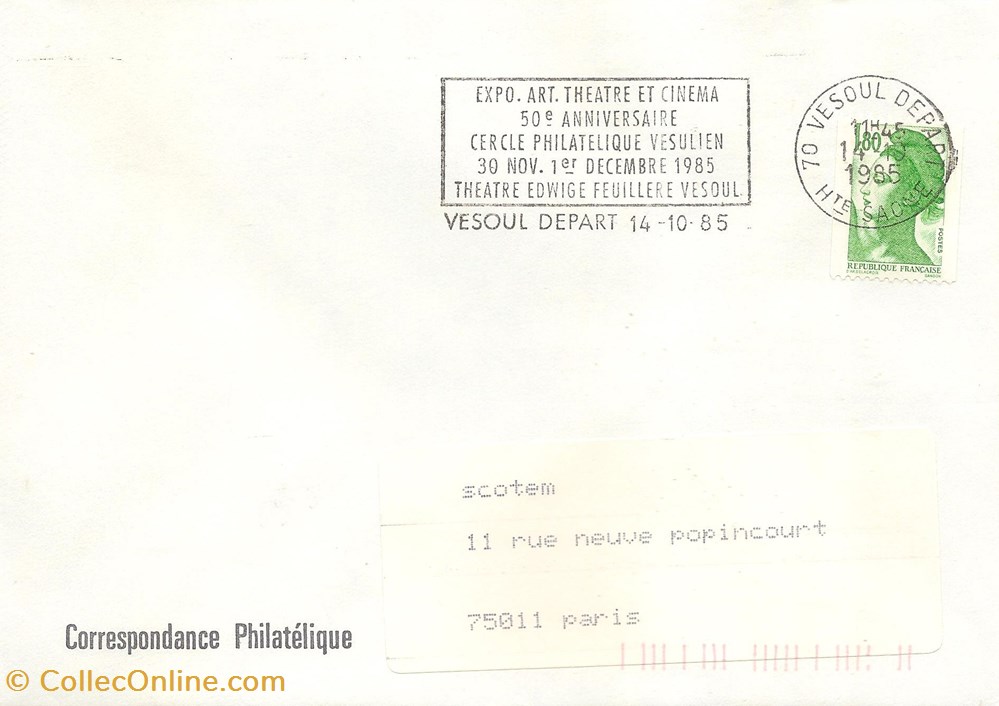 timbres vesoul 70 1985 expo art theatre et cinema