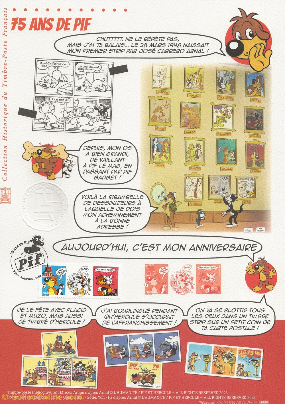 ZZ collection historique 2023 Pif le chien timbres zz collection historique 2023 pif le chien
